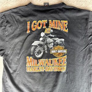 Milwaukee 1999 Harley Davidson Vintage Quarter Button Up Graphic Tee